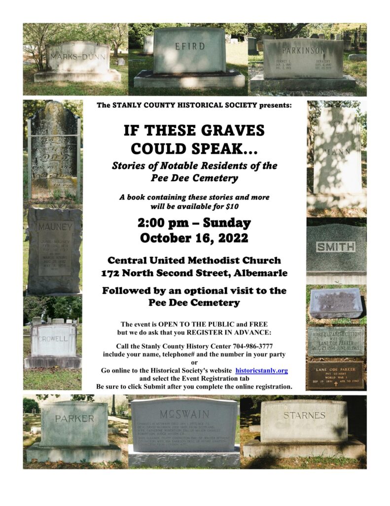 If These Graves Could Speak – A Historical Society Program